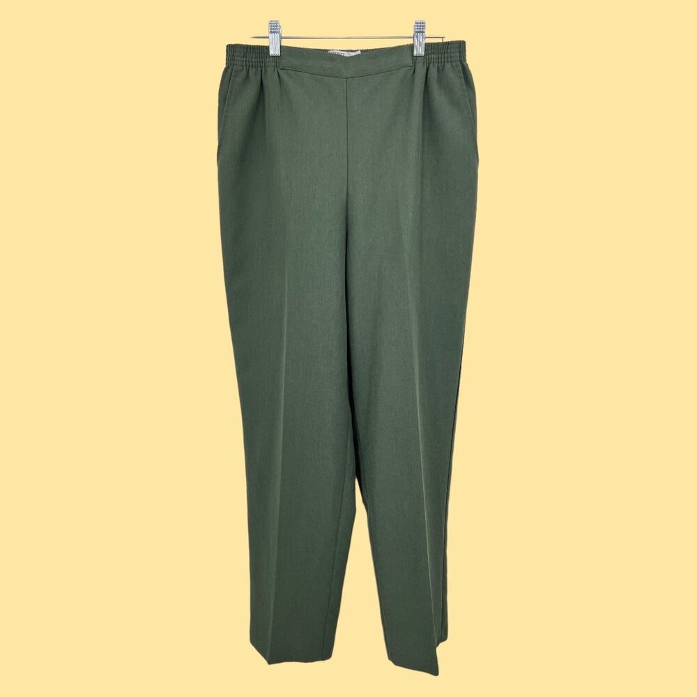 Koret US 14 American VINTAGE 90s Wool Blend Green Relaxed Mom Granny Pants